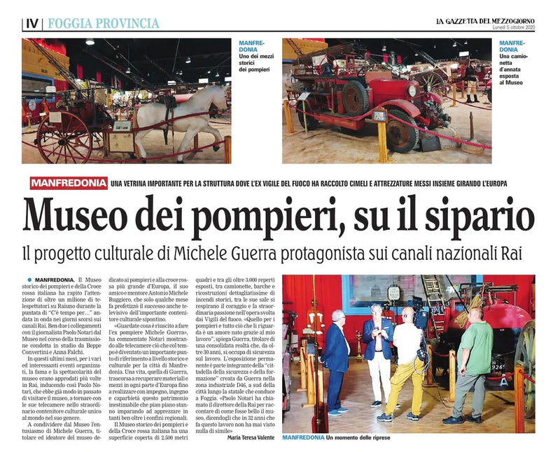 Manfredonia, si alza il sipario sul Museo dei pompieri e della Croce r