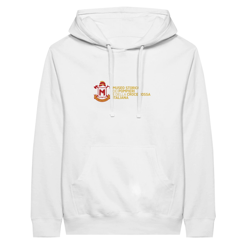 Felpa con cappuccio pullover premium unisex Bianco
